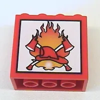Brick 2 x 4 x 3 with Fire Print