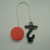 Duplo Winch Drum Narrow with White String and Black Thick Hook with Stud Case and Horizontal Bar