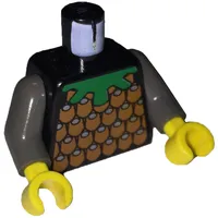 Torso Armor, Scale Mail Brown Print, Dark Gray Arms, Yellow Hands