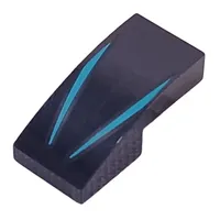 Slope Curved 2 x 1 No Studs with Dark Turquoise Lines print