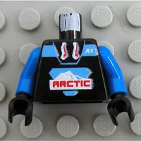 Torso Hoodie with Large Arctic Logo and 'A1' Print, Blue Arms, Black Hands