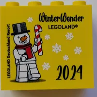 Brick 2 x 4 x 3 with 'LEGOLAND Deutschland Resort WINTER WONDERLAND 2024' Print
