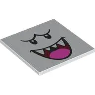 Tile 6 x 6 with Bottom Tubes with King Boo Face, Dark Pink Tongue Print