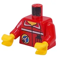 Torso Space Port Logo and Radio in Pocket Print, Red Arms, Yellow Hands