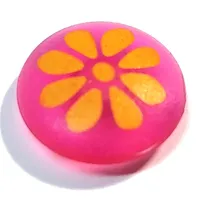 Clikits Icon, Round 2 x 2 Large with Pin, Orange Flower Print