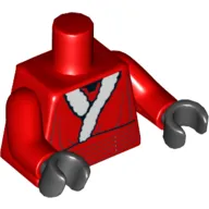 Torso Santa Jacket with Belt and Candy Cane Print (Santa Darth Maul), Red Arms, Black Hands