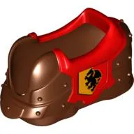 Duplo Horse Barding with Silver Armor and Lion and Crown with Blue and Yellow Background Print