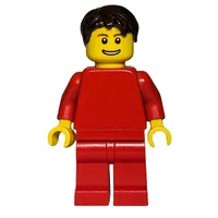 Red Torso, Red Legs, Dark Brown Hair