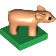 Duplo Animal Pig / Piglet on Green Base