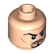 Minifig Head Nizam, Goatee, Arched Eyebrows Print [Blocked Open Stud]