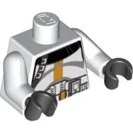 Torso Armor Clone Trooper with Bright Light Orange Stripe Print, White Arms, Black Hands