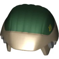 Helmet Rebel Trooper with Ear Protectors, Dark Green Top and Yellow Insignia Print