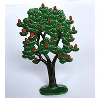 Plant, Tree Flat Fruit Painted with Painted Apples with solid base (1950's version)