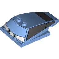 Wedge Curved 6 x 4 x 1 1/3 with 4 x 4 Base with Green Eyes Centered and Windows Print (Finn McMissile)