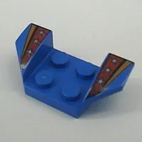 Mudguard 2 x 4 with 2 x 2 Studs and Flared Wings, Orange Stripe & Red Fade with 3 Silver Stars Print [4595/4591]