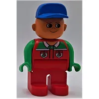 Duplo Figure, Early, Cap Blue, Red Legs, Jacket with Pockets with Octan Logo Print