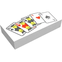 Tile 1 x 2 with Playing Cards Print