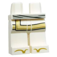 Hips and White Legs with Gold Toes, Robe End with Tan Trim, Light Bluish Grey Sash print