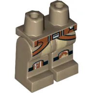 Hips and Dark Tan Legs with Dark Orange Belt and Black Knee Straps with Silver and Dark Orange Knee Pads Print (Sabine Wren)