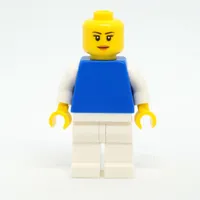 Woman, Blue Torso with White Arms, White Legs, Peach Lips