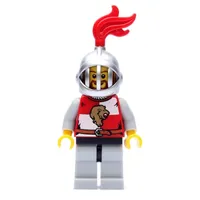 Lion Knight, Helmet with Grille and Red Plume