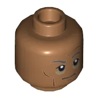 Minifig Head First Order Officer, Dark Gray Eyebrows, Cheeks, Forehead and Chin Lines, Shadows Under Eyes Print [Hollow Stud]