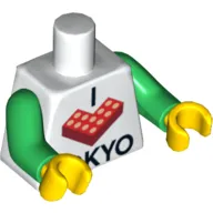 Torso I 'L Brick' TOKYO Print, Green Arms, Yellow Hands