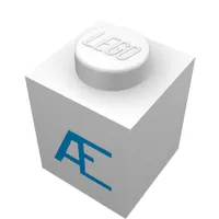 Brick 1 x 1 with Blue Danish 'Æ/AE' Print