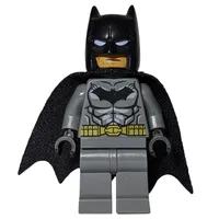 Batman, Dark Bluish Gray Suit, Black Cape and Cowl, Black Head, Dark Bluish Gray Legs, Small Batman Logo