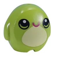 Pillow Plush Toy with Bright Light Yellow Chest, Magenta Mouth, Black Eyes print