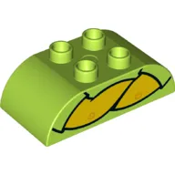 Duplo Brick 2 x 4 Curved Top Arm Folded print