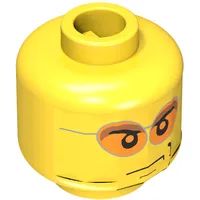 Minifig Head, Glasses with Orange Sunglasses and Smirk Print
