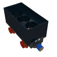 Battery Box, Train Car with Black Base, Red Wheels and Magnets