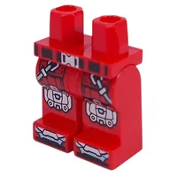 Hips and Red Legs with Silver Knee Pads, Silver Blue Straps, Toes, Black Belt print