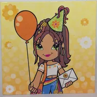 Clikits Insert 4 x 4 with 'Daisy' Holding a Card and a Balloon Print