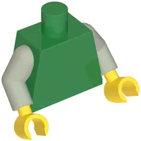 Torso, Light Gray Arms, Yellow Hands [Plain]