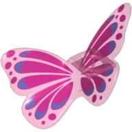 Minifig Neckwear Wings Butterfly with Magenta and Blue Print