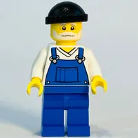 White Torso, Blue Overall, Black Cap