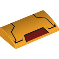 Slope Brick Curved 2 x 4 x 2/3 No Studs, with Bottom Tubes and Iron Man Mask Print