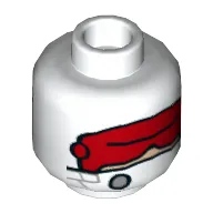 Minifig Head Kessel Mine Worker, Red Large Goggles Print [Hollow Stud]