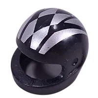 Helmet, Standard with Silver Stripes and Harlequin Diamond Print
