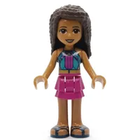 Andrea - Dark Blue Top, Magenta Skirt