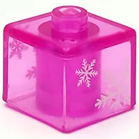 Pen Bead, Square with Snowflakes Print