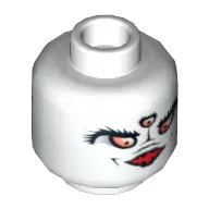 Minifig Head Skull Twin, Dual Sided, Eyebrows, Open Mouth and Two Red Eyes / Three Red Eyes Print [Blocked Open Stud]