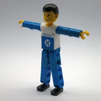 Technic Figure Blue Legs, White Top with Blue Technic Logo, Blue Arms