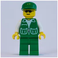 Man, Green Jacket, Green Legs, Green Cap, Sunglasses