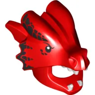 Costume / Mask, Dragon with Black Scales, White Teeth print