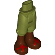 Minidoll Hips and Cropped Trousers with Reddish Brown Boots, Red Sandals print