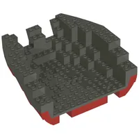 Boat Hull Section, Large Stern 14 x 16 x 5 1/3 with Dark Gray Top [Complete Assembly]