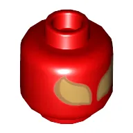 Minifig Head Iron Spider (Spider-Man), Large Gold Eyes Print [Hollow Stud]